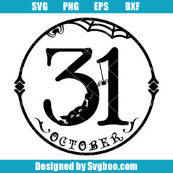 31 October With Black Cat Svg