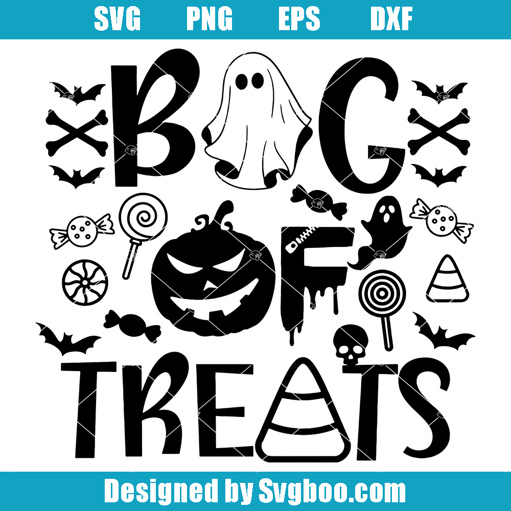 Bag of Treats Halloween Svg, Halloween Ghost Svg, Pumpkin Svg