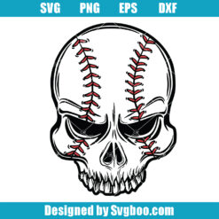 Baseball Skull Svg, Softball Skull Svg, Baseball Game Svg