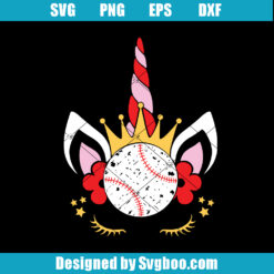 Baseball Unicorn Crown Svg