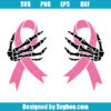 Boob Skeleton Hand Breast Cancer Ribbon Svg