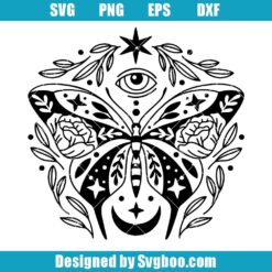 Celestial Moon Butterfly Svg