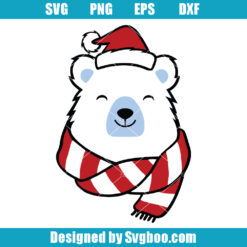 Christmas Polar Bear Svg, Christmas Cute Bear Svg, Snow Bear Svg