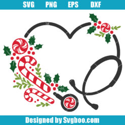 Christmas Stethoscope Heart Svg