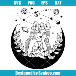Girl On The Moon Svg