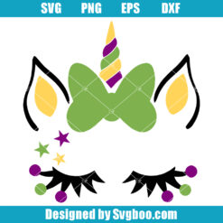 Mardi Gras Unicorn Svg