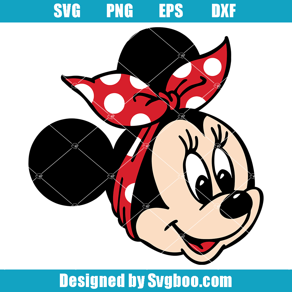 Minnie Scarves, Minni with Bandana Svg, Minnie Face Svg Minnie Scarves, Minni with Bandana Svg