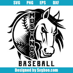 Mustang Baseball Svg, Baseball Team Svg, Baseball Mascot Svg