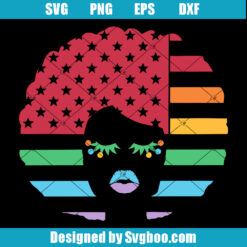 Rainbow African American Woman Svg