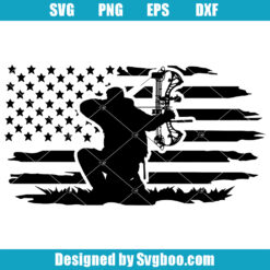 American Flag Bow Hunter Svg, Hunting Svg, Hunting Flag Svg