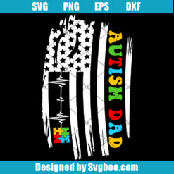 Autism Awareness Day USA Flag Svg