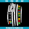 Autism Awareness Day USA Flag Svg