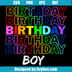 Birthday Boy Rainbow Svg, Rainbow Birthday Svg, Birthday Svg