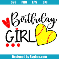 Birthday Girl Softball Svg