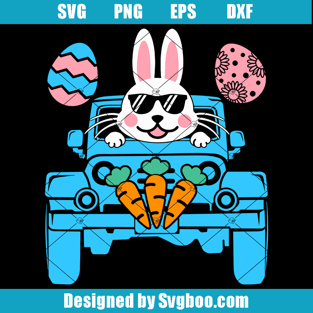 Bunny Easter Truck Svg, Easter Boy Svg, Easter Bunny Svg