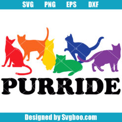 LGBTQ Pride Svg, Rainbow Cats Svg, Pride Month Svg, Purride Svg