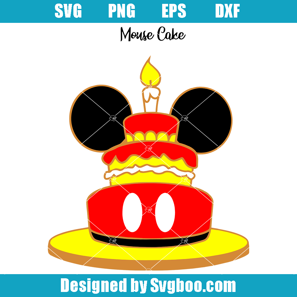 Mouse Birthday Cake Svg, Birthday Mouse Svg, Snack Svg, Cake Svg
