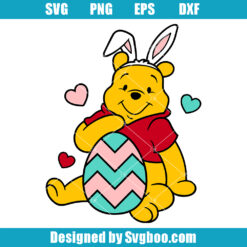 Pooh and Easter Egg Svg