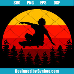 Skateboarding Retro Svg