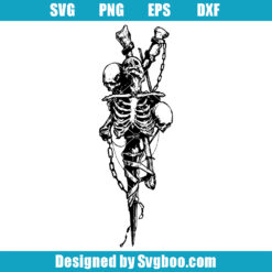 Skull Pirate Anchor Svg