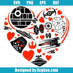 Valentine Heart Star Wars Svg, Star Wars Love Svg, Heart Svg