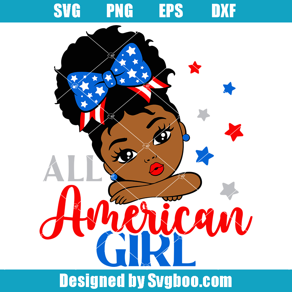 All American Girl Svg, Peekaboo Girl Svg, Afro Puff Girl Svg All American Girl Svg