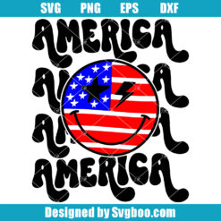 American Flag Smiley Face Svg