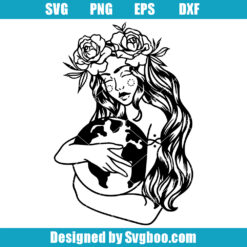 Floral Mother Earth Svg