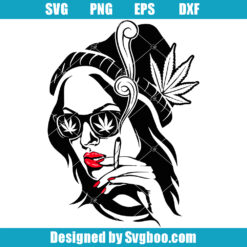 Girl In Glasses Smoking Svg
