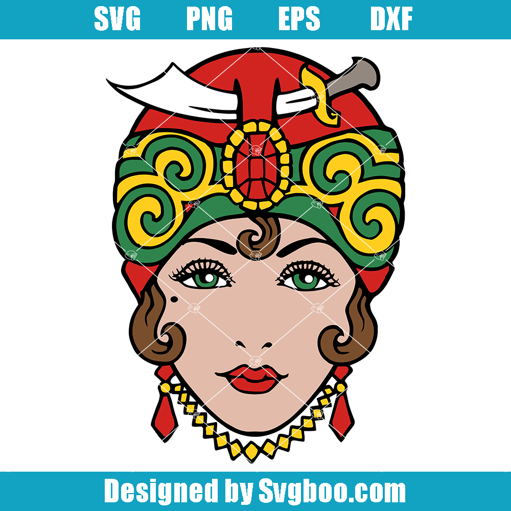 Indian Girl Tattoo Svg, Indian Girl Face Svg, Tattoo Svg