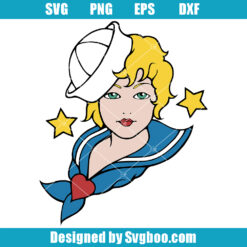 Old school Tattoo Pin up Sailor Girl Svg