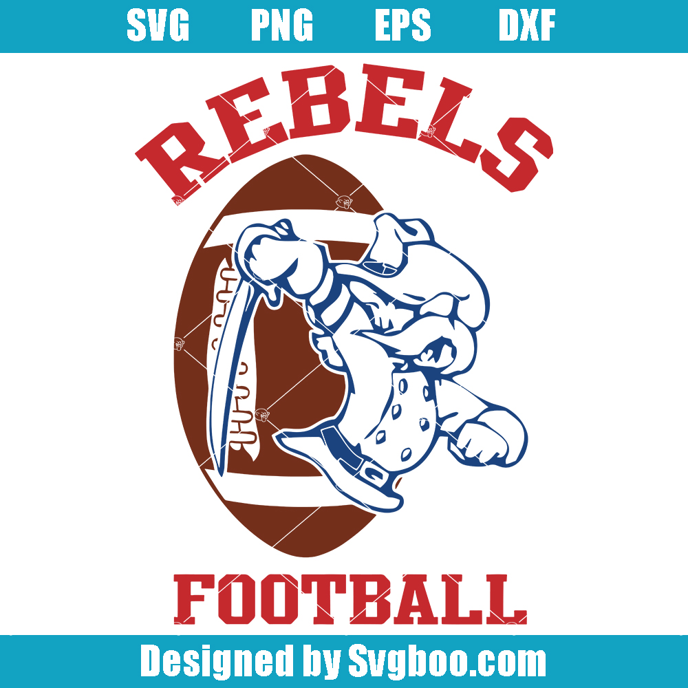 Rebels Football Svg, Football Mascot Svg, Football Team Svg