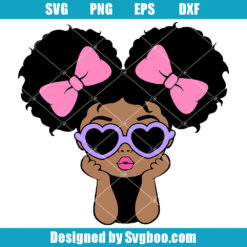 Ribbon Hair Girl Svg, Peekaboo Girl Svg, Cute Afro Girl Svg