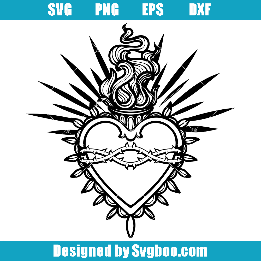 Sacred Heart Svg, Bible Svg, Jesus Christ Svg, Religious Svg Sacred Heart Svg
