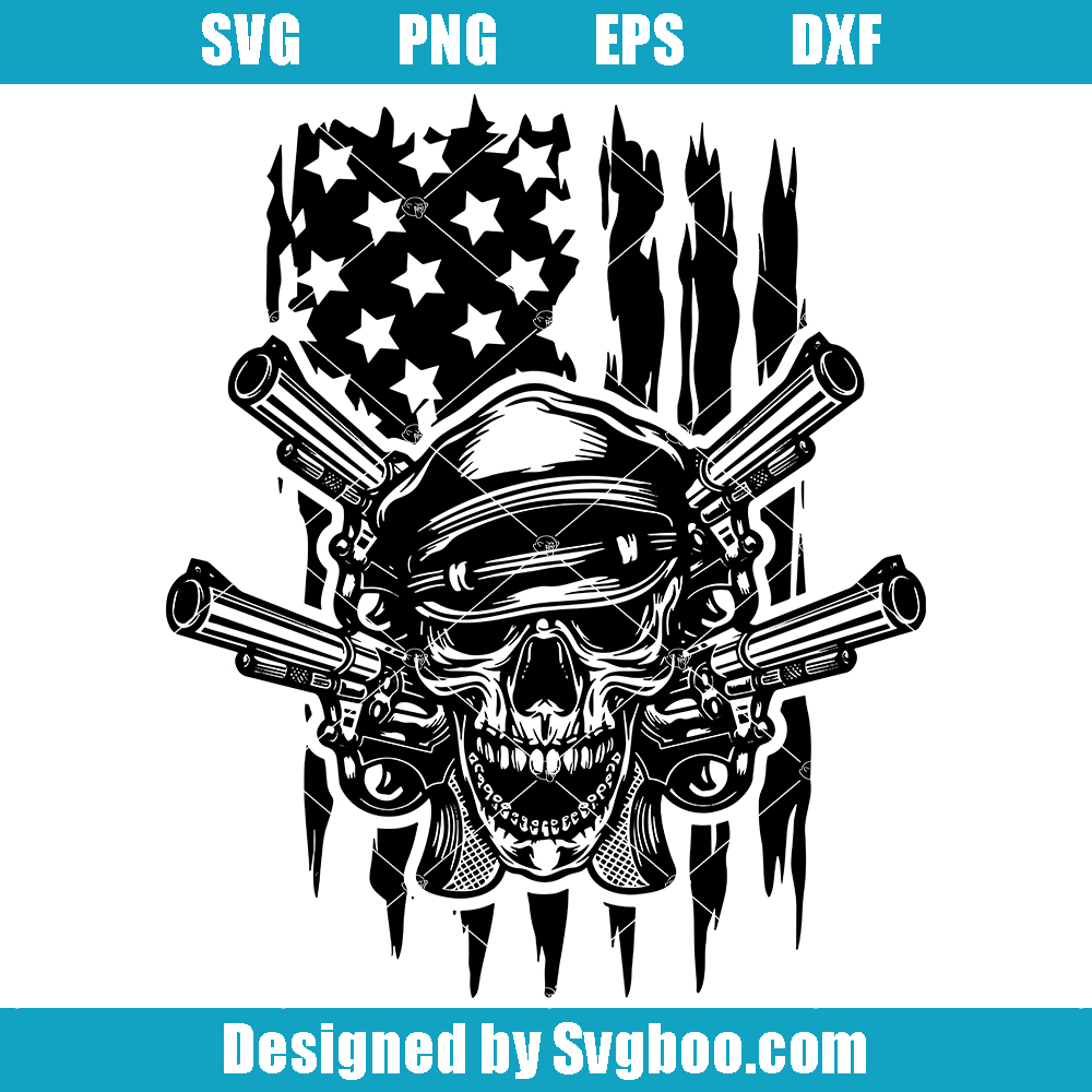 US Soldier Skull, Usa Veteran Svg, Usa Flag Distressed Svg US Soldier Skull