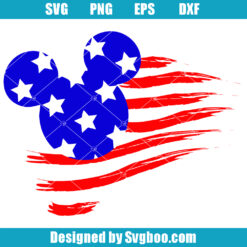 USA Flag Mouse Head Svg