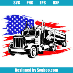 Wood Truck US Flag Svg