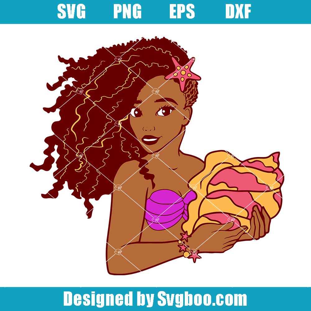 Black-Woman-Svg,-Mermaid-Svg,-Melanin--Svg,-Summer-Svg Black Woman Svg