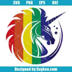 Cute Colorful Unicorn Svg, Rainbow Unicorn Svg, Lgbt Svg