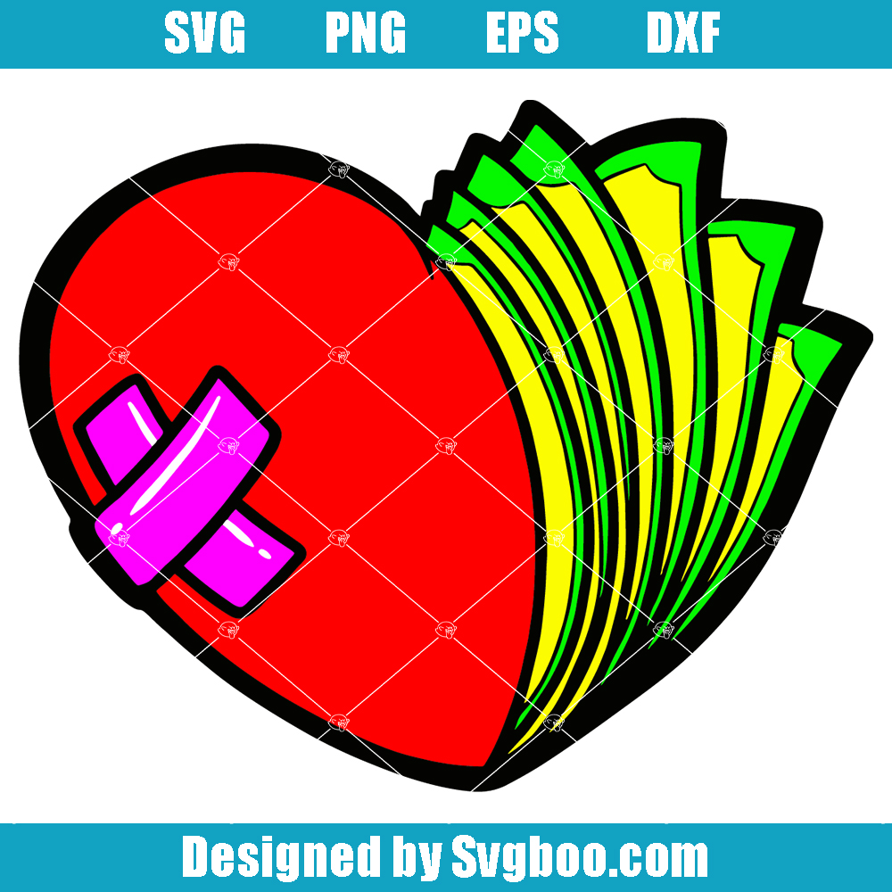 Dollar Bill Rich hearts Svg, Sexy Love Svg, Money Love Svg Dollar Bill Rich hearts Svg