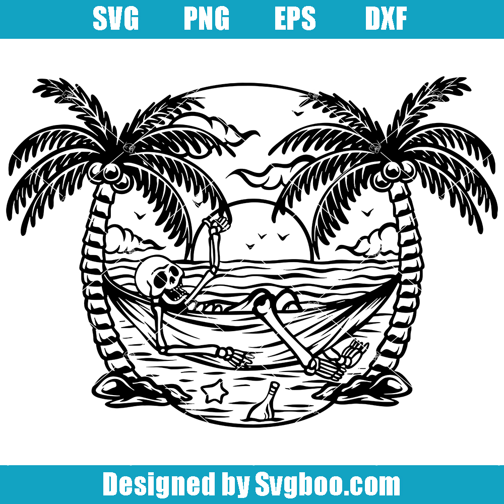Island Life Svg, Summer Svg, Dead Summer Skull Svg