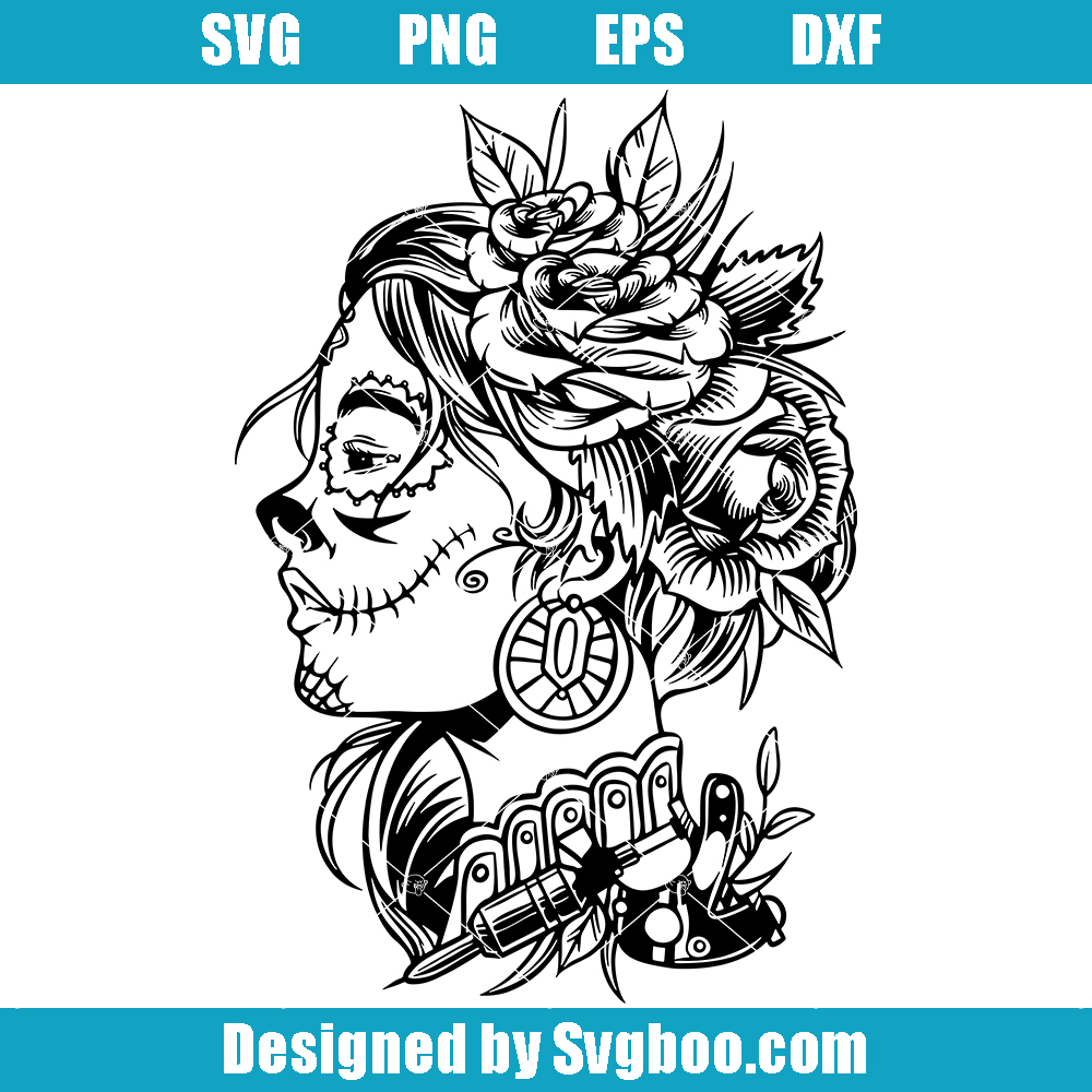 La Catrina Svg, Lady Dead Svg, Sugar Skull Svg, Floral Catrina Svg La Catrina Svg, Lady Dead Svg