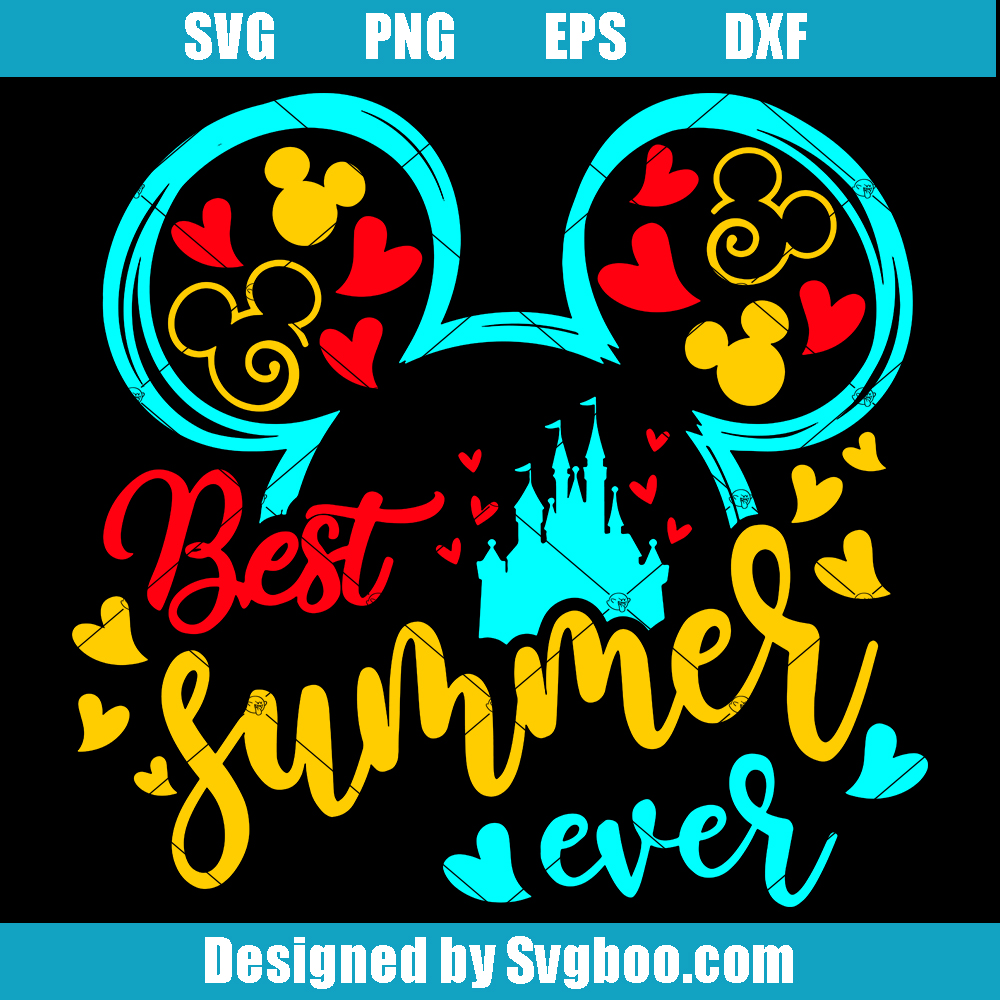 Mouse Hello Summer Svg, Best Summer Ever Svg, Mouse Ears Svg