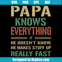 Papa Knows Everything Svg, Call Me Papa Svg, Grandfather Svg