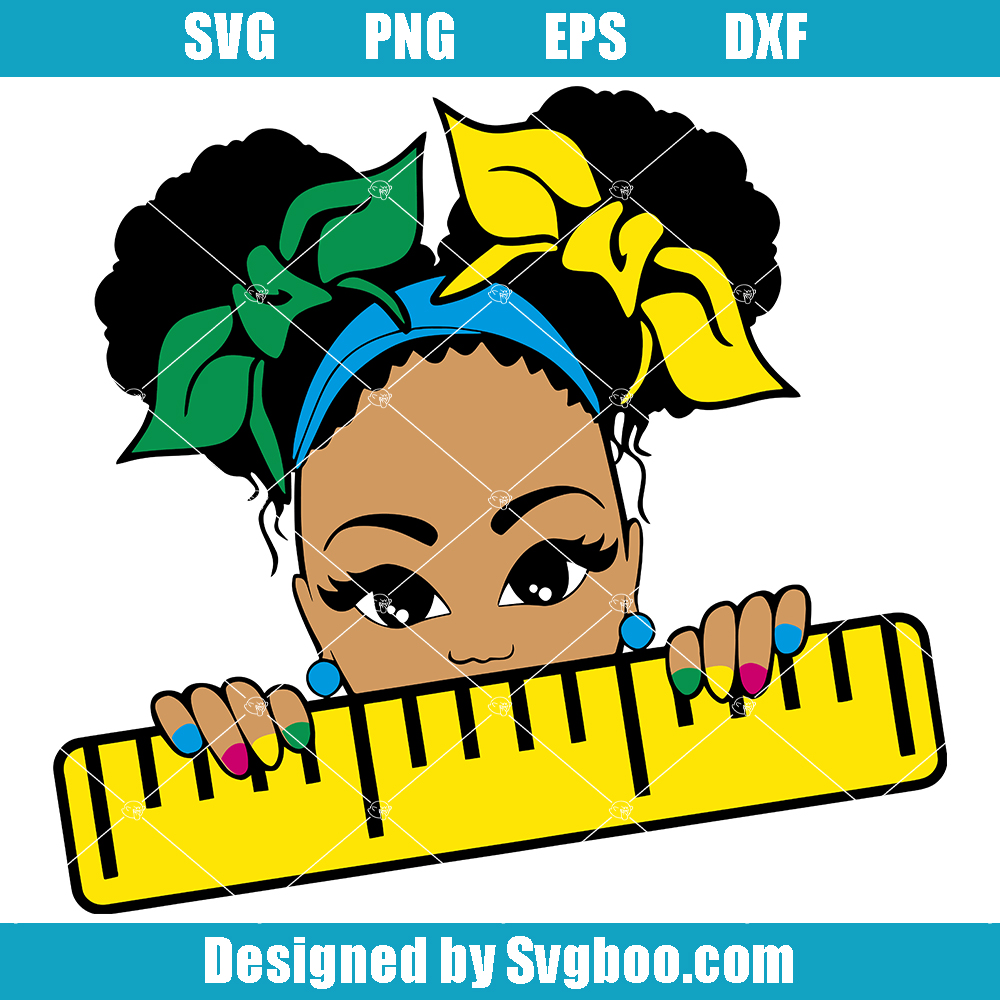 Peeking Girl Svg, Back to school Svg, Africa Svg, Ruler Svg