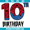 10th Birthday Spider Svg