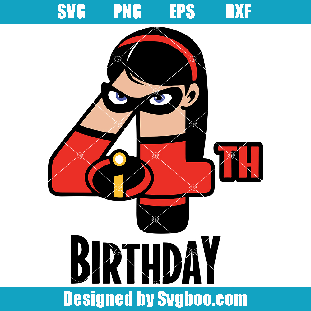 4th Birthday incredibles Svg, Violet Birthday Svg, The Incredibles Svg 4th Birthday incredibles Svg
