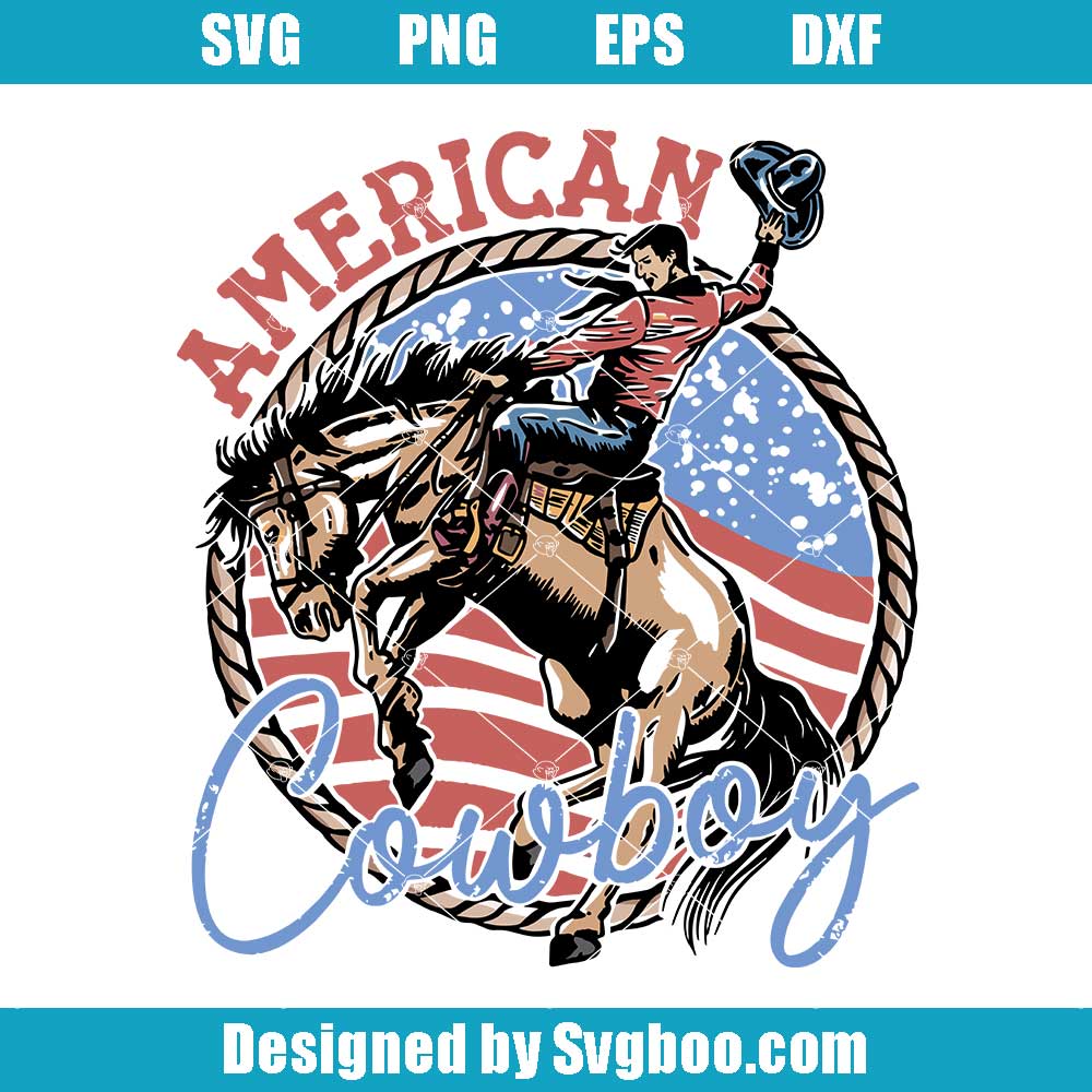 American-Cowboy-Svg,-4th-of-July-Western-Svg,-Cowboy-Svg American Cowboy Svg