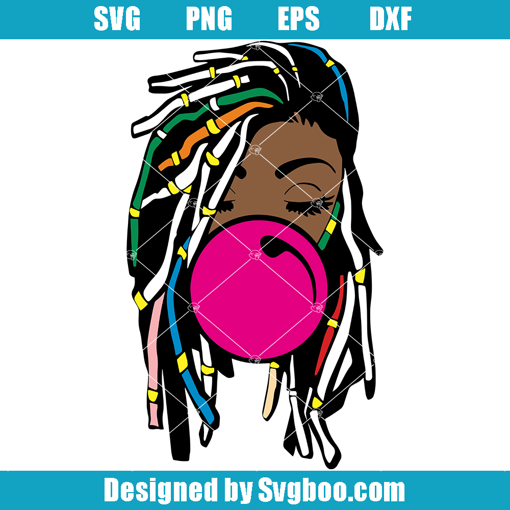 Black Woman with Dreadlocks Svg, Melanin Poppin Svg