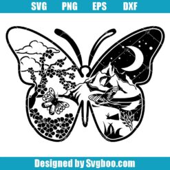 Butterfly Scene Svg